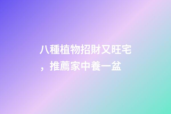 八種植物招財又旺宅，推薦家中養一盆