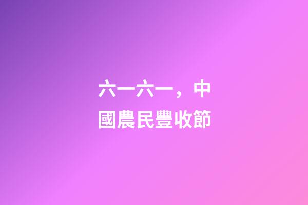 六一六一，中國農民豐收節