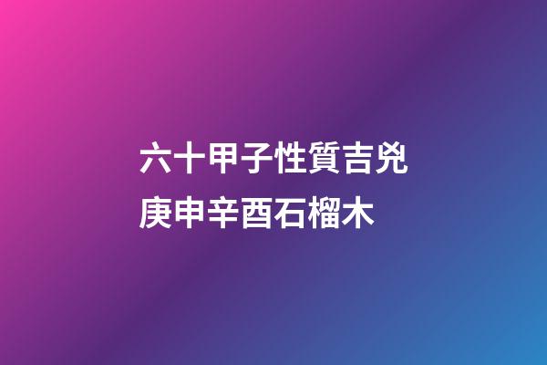 六十甲子性質吉兇庚申辛酉石榴木