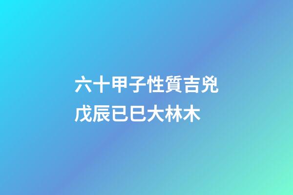 六十甲子性質吉兇戊辰已巳大林木