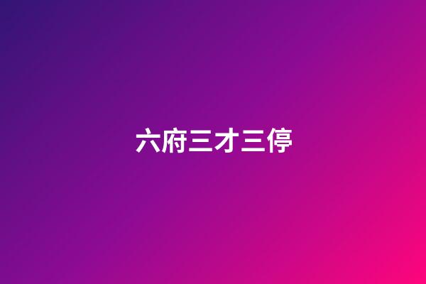六府三才三停