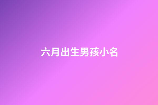 六月出生男孩小名(六月出生男孩取小名)-第1張-男孩起名-玄機派