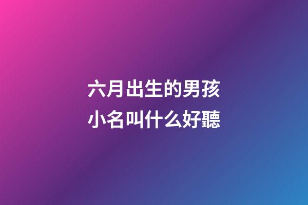 六月出生的男孩小名叫什么好聽(六月出生的男孩叫什么名字好)-第1張-男孩起名-玄機派