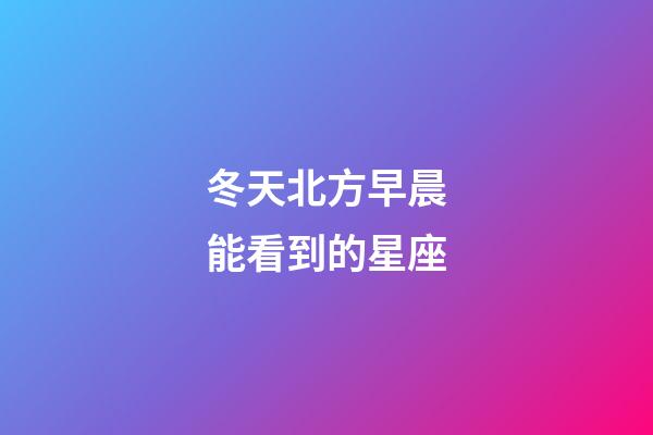 冬天北方早晨能看到的星座-第1張-星座運勢-玄機派