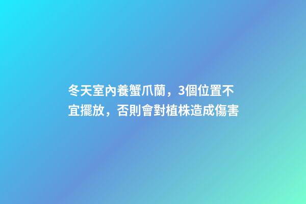 冬天室內養蟹爪蘭，3個位置不宜擺放，否則會對植株造成傷害