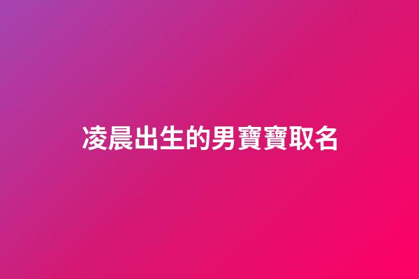 凌晨出生的男寶寶取名(凌晨出生的男寶寶起名)-第1張-男孩起名-玄機派