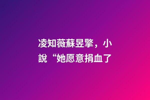 凌知薇蘇昱擎，小說“她愿意捐血了-第1張-觀點-玄機(jī)派