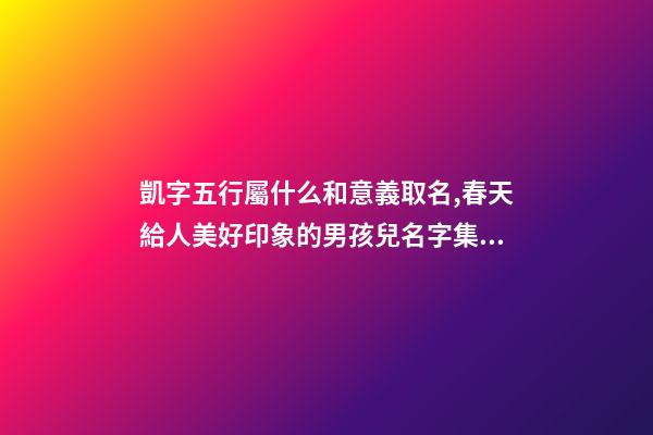 凱字五行屬什么和意義取名,春天給人美好印象的男孩兒名字集錦-第1張-觀點(diǎn)-玄機(jī)派