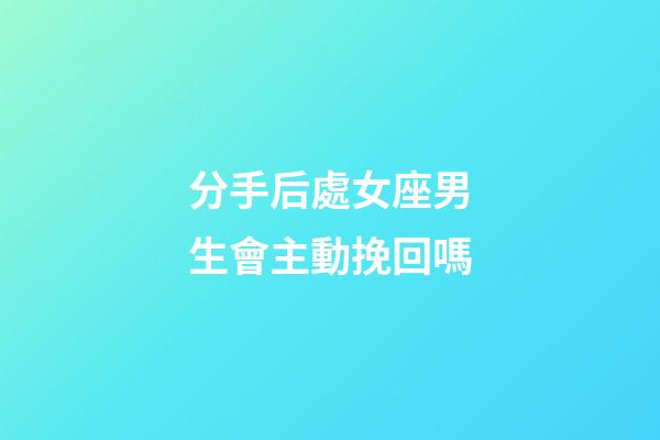 分手后處女座男生會主動挽回嗎-第1張-星座運勢-玄機派