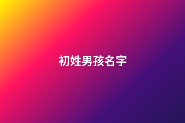 初姓男孩名字(初字男孩取名)-第1張-男孩起名-玄機(jī)派