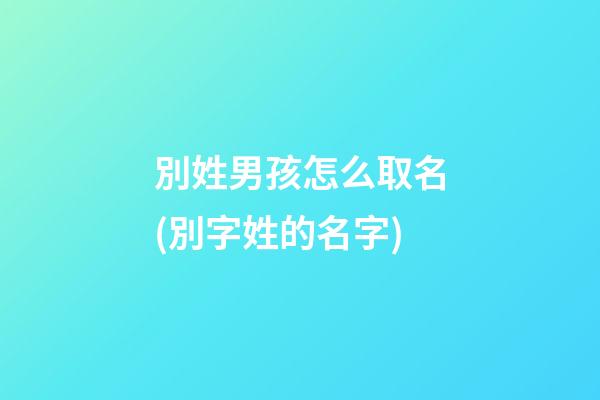別姓男孩怎么取名(別字姓的名字)