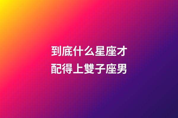 到底什么星座才配得上雙子座男-第1張-星座運勢-玄機派