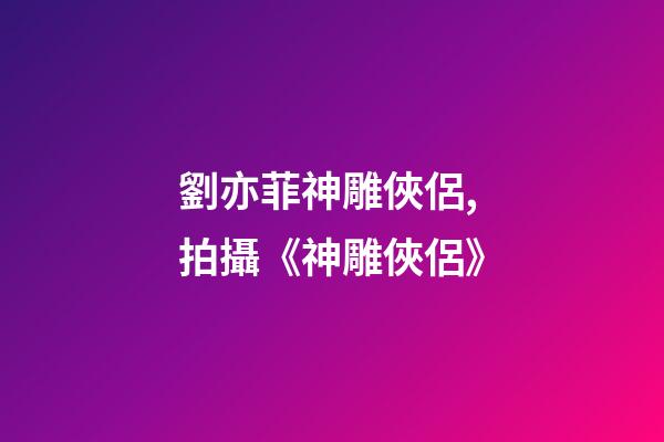 劉亦菲神雕俠侶,拍攝《神雕俠侶》-第1張-觀點(diǎn)-玄機(jī)派