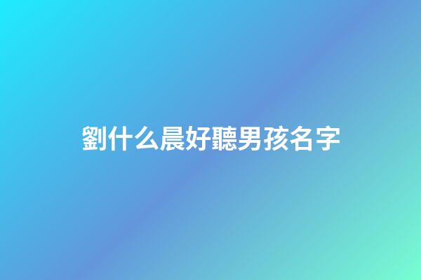 劉什么晨好聽男孩名字(劉什么辰好聽男孩名字)-第1張-男孩起名-玄機派