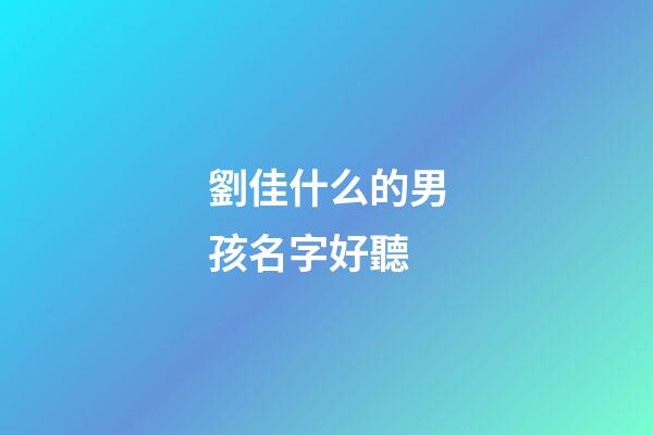 劉佳什么的男孩名字好聽(男孩起名劉佳什么)-第1張-男孩起名-玄機派