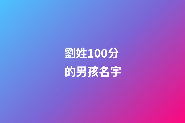 劉姓100分的男孩名字(劉姓100分男孩姓名洋氣)-第1張-男孩起名-玄機派