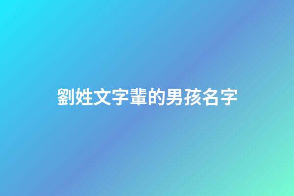 劉姓文字輩的男孩名字(劉姓文字輩的男孩名字大全)-第1張-男孩起名-玄機派