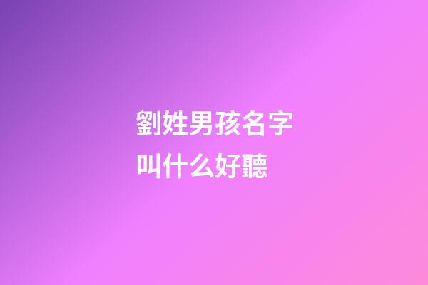 劉姓男孩名字叫什么好聽(劉姓男孩名字大全2023)-第1張-男孩起名-玄機(jī)派