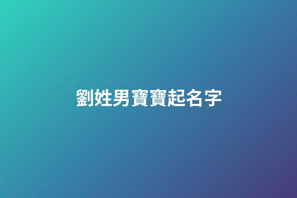 劉姓男寶寶起名字(劉姓男孩兒名字)-第1張-男孩起名-玄機派