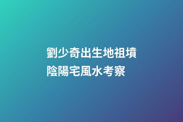 劉少奇出生地祖墳陰陽宅風水考察