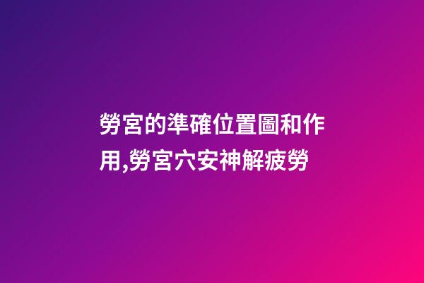 勞宮的準確位置圖和作用,勞宮穴安神解疲勞-第1張-觀點-玄機派