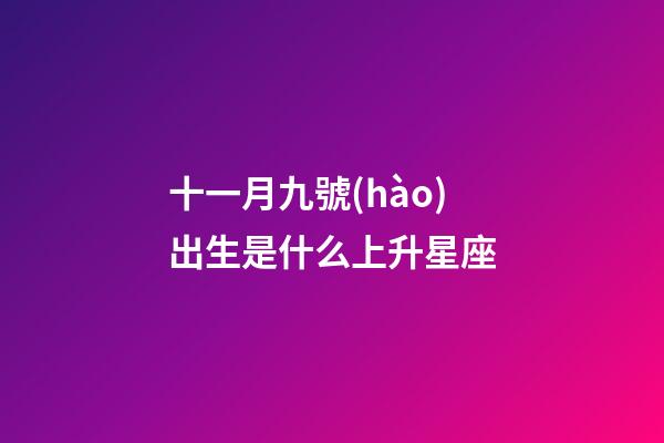 十一月九號(hào)出生是什么上升星座-第1張-星座運(yùn)勢(shì)-玄機(jī)派