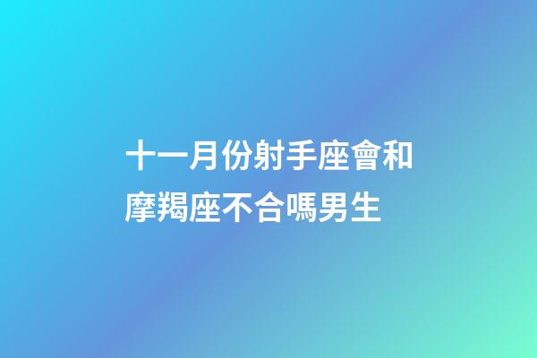 十一月份射手座會和摩羯座不合嗎男生-第1張-星座運勢-玄機派