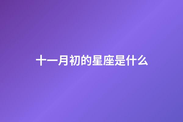 十一月初的星座是什么-第1張-星座運勢-玄機派