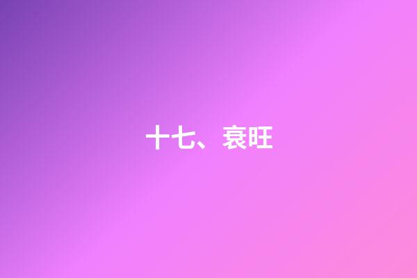 十七、衰旺