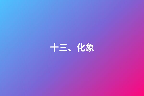 十三、化象