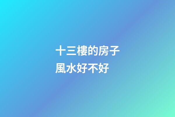 十三樓的房子風水好不好