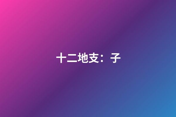 十二地支：子