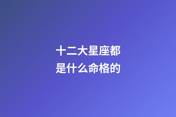 十二大星座都是什么命格的-第1張-星座運勢-玄機派