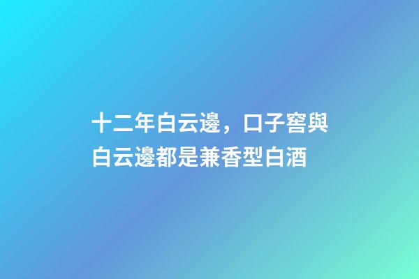 十二年白云邊，口子窖與白云邊都是兼香型白酒-第1張-觀點-玄機派