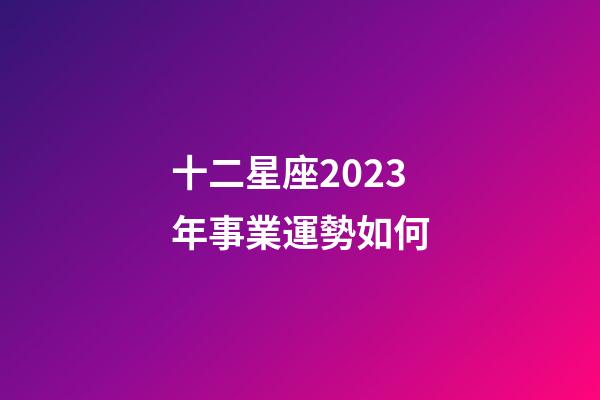 十二星座2023年事業運勢如何-第1張-星座運勢-玄機派
