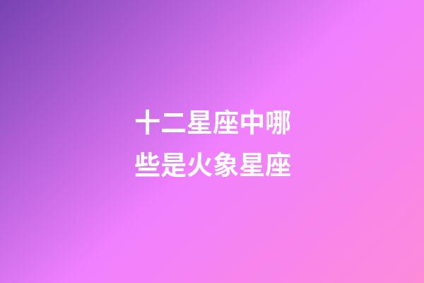 十二星座中哪些是火象星座-第1張-星座運勢-玄機派