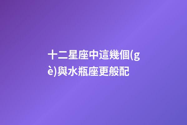 十二星座中這幾個(gè)與水瓶座更般配-第1張-星座運(yùn)勢(shì)-玄機(jī)派