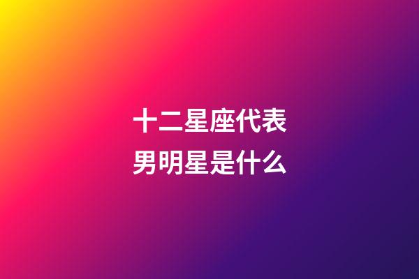 十二星座代表男明星是什么-第1張-星座運勢-玄機派