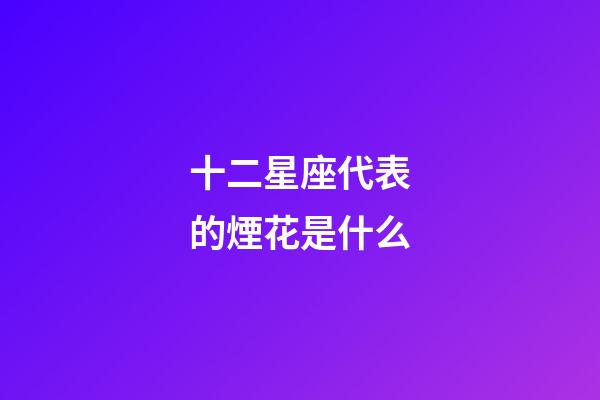 十二星座代表的煙花是什么-第1張-星座運勢-玄機派