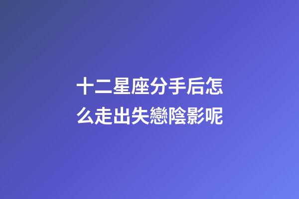 十二星座分手后怎么走出失戀陰影呢-第1張-星座運勢-玄機派