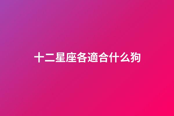 十二星座各適合什么狗-第1張-星座運勢-玄機派