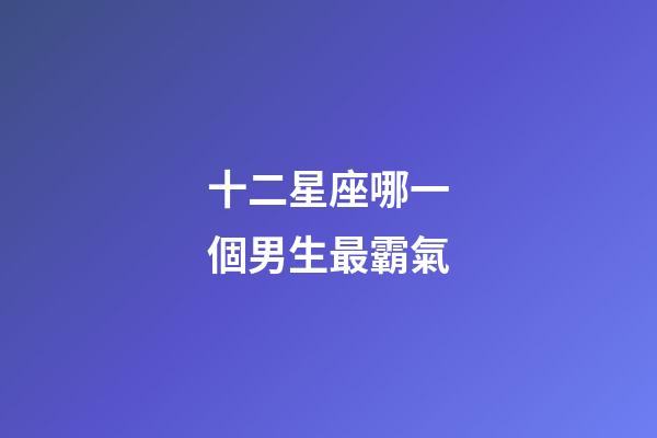 十二星座哪一個男生最霸氣-第1張-星座運勢-玄機派