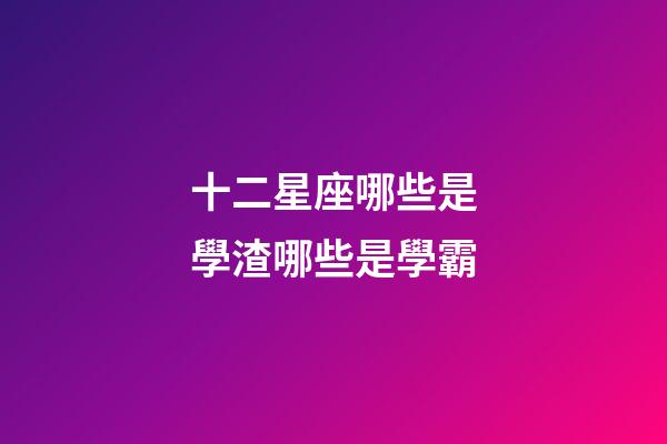 十二星座哪些是學渣哪些是學霸-第1張-星座運勢-玄機派