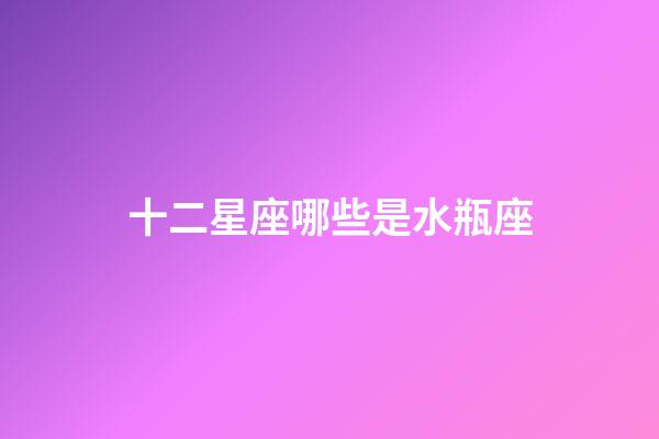 十二星座哪些是水瓶座-第1張-星座運勢-玄機派