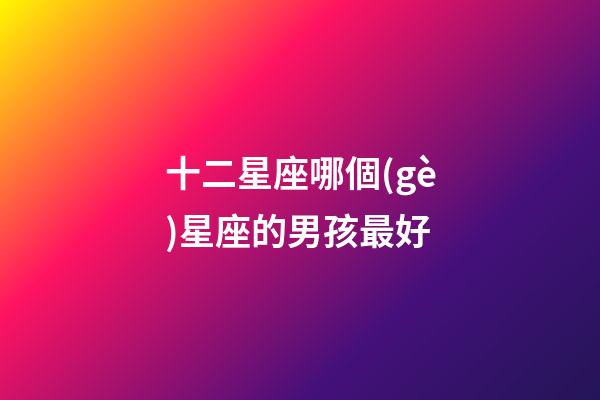 十二星座哪個(gè)星座的男孩最好-第1張-星座運(yùn)勢(shì)-玄機(jī)派