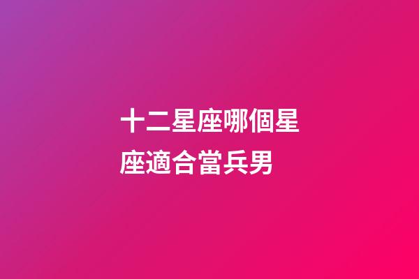 十二星座哪個星座適合當兵男-第1張-星座運勢-玄機派