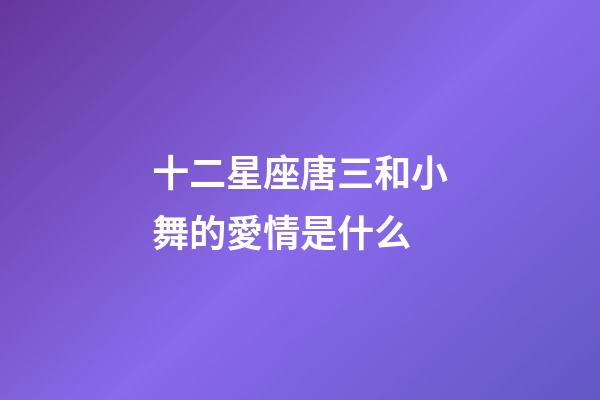十二星座唐三和小舞的愛情是什么-第1張-星座運勢-玄機派