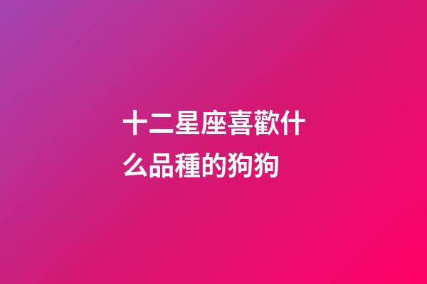 十二星座喜歡什么品種的狗狗-第1張-星座運勢-玄機派