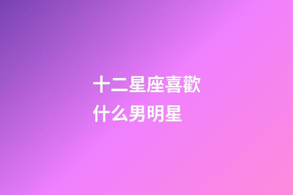 十二星座喜歡什么男明星-第1張-星座運勢-玄機派