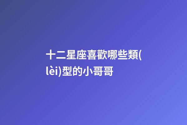 十二星座喜歡哪些類(lèi)型的小哥哥-第1張-星座運(yùn)勢(shì)-玄機(jī)派
